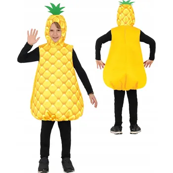 Karnevalový kostým Kostým Ananas, žlutý ovocný kostým pro chlapce, super zábavný, velikost 110-122 cm.