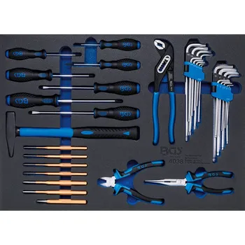 Pěnová vložka (modul) kladivo, kleště, šroubováky, 36 dílů – BGS 4038