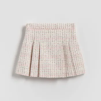 Dívčí sukně Reserved - Tvídová sukně se všitými šortkami - vícebarevná - 513IB-MLC - 513IB-MLC-164