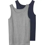 esmara® Chlapecký nátělník, 2 kusy (šedá / navy modrá, 134/140)