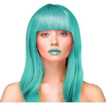 Karnevalová paruka Paruka tyrkysové dlouhé rovné vlasy