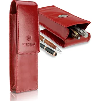 Kožené pouzdro na pero, propisky STEVENS Červená