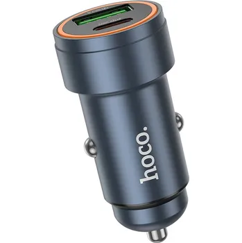 Hoco Z57A nabíječka do auta USB-C + USB-A / PD / QC 3.0 / FCP / AFC / 30W / šedá