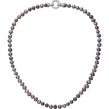 Náhrdelník Perlový náhrdelník z pravých říčních perel modrý 22001.3 dk.peacock