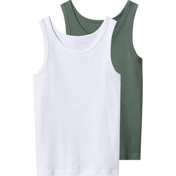 Chlapecké tričko esmara® Chlapecký nátělník, 2 kusy (bílá/zelená, 134/140)