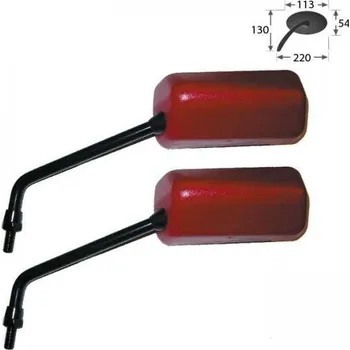 Zrcátko pro motocykl HSM Zrcátka F1 na motorku červená, závit M8 pravý