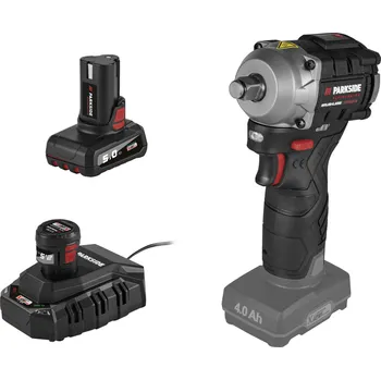 PARKSIDE PERFORMANCE Aku rázový utahovák PPDSSA 12 A1 2x 2,5 Ah a 5 Ah + 4x nástrčný klíč Ø 17 19 21 23 mm délka 75 mm, úložný kufřík