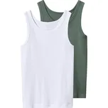 esmara® Chlapecký nátělník, 2 kusy (bílá/zelená, 146/152)