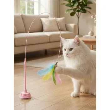 Hračka pro kočku Sinsay - Udice pro kočky s pírky a přísavkou - vícebarevná - 804IA-MLC - 804IA-MLC-ONE