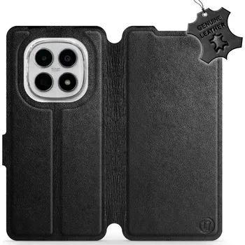 Telefonní příslušenství Kožené flip pouzdro Mobiwear - Xiaomi Redmi Note 15 4G - Černé (Kožené knížkové pouzdro, obal, kryt na mobil Xiaomi Redmi Note 15 4G, Černé, materiál Genuine Leather, ochrana 360°, stojánek, silikonová vanička, magnetické zavírání)