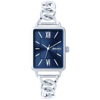Hodinky MINET Stříbrno-modré dámské hodinky SIENA se stříbrným ocelovým řemínkem MWL5406