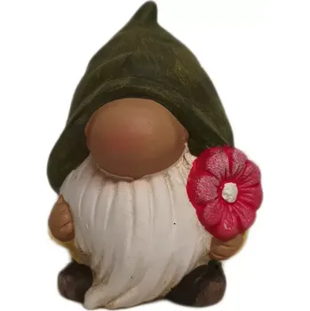 Zahradní dekorace Prodex A00507 Skřítek s květinou menší 12 x10 keramika