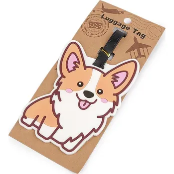 Kabelka Jmenovka / visačka na kufr zvířátka - 3 lososová světlá pejsek