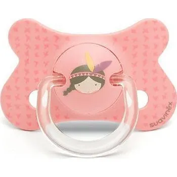 dudlíky SUAVINEX | Dudlík FUSION fyziologický silikon 4-18 m, Růžový Indian