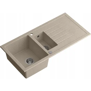 Granitový dřez Jednokomorový granitový dřez myQ BRUCE béžový