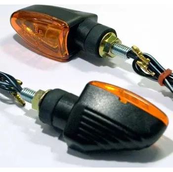 Osvětlení pro motocykl HSM Blinkry Arrow Grooved na motorku, oranžové sklo, krátké, černá, M8