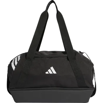 Cestovní taška Taška Adidas Tiro 26 Duffle s dvojitým dnem černo bílá vel.S Velikost tašek: Velikost S (28 litrů) = 26 cm x 50 cm x 28 cm (D x Š x V)