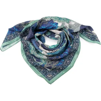 Šátek Šátek imitace hedvábí 70x70 cm - 4 zelená šalvěj světlá