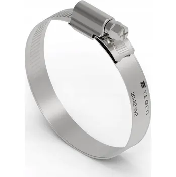 hadicová spona Zesílená Hadicová spona 20-32 šneková ( objímka W2 - nerezová ocel ) šířka 12 mm (blistr) TEGER (8 kusů)