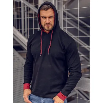 Pánská mikina Černá pánská mikina s kapucí Bolf 145380 - S