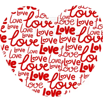 Textilní nažehlovací páska Dante Nažehlovačka Srdce LOVE - 6 x 6 cm