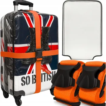 OCHRANNÝ OBAL NA STŘEDNÍ KUFR + 2X POPRUH ZABEZPEČUJÍCÍ KUFR / ZAVAZADLO