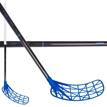 Sport Unihoc UNISLIM Evolite MAX 27 Shiny - Black EDT Florbalová hůl modrá / černá / bílá, Pravá (pravá ruka dole), 100cm (=110cm)