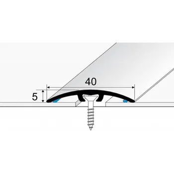 přechodová lišta Přechodová lišta s trny 40 mm dekor kov 93 cm, Dekor Inox 07