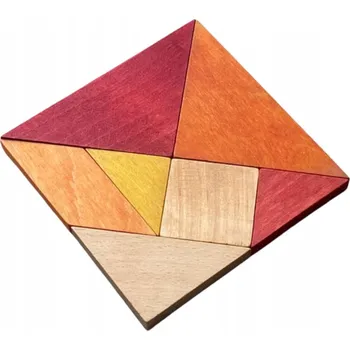 ostatní stavebnice Stavebnice skládačka s dřevěnou tangramovou hrou v sáčku teplá barva