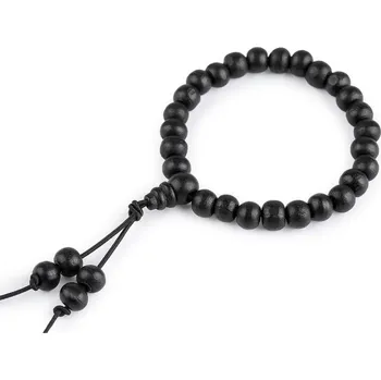 Náramek Dřevěný náramek Japa Mala - 3 černá