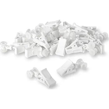 Uchycení záclony a závěsu Wooline Plastové žabky na záclony do plastových kolejniček, bílé otočné