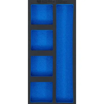 Vložka do dílenského vozíku 1/3, prázdná: 5 odkládací přihrádky , 408 x 189 x 32 mm - BGS