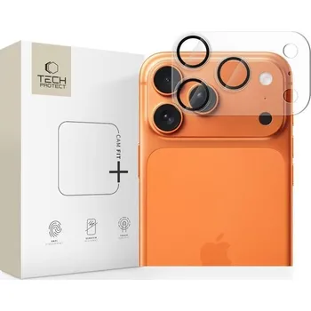 Náhradní kryt pro mobilní telefon Ochranné sklo pro zadní kameru Tech-Protect Camfull Fit+ iPhone 17 Pro Max Matte Clear