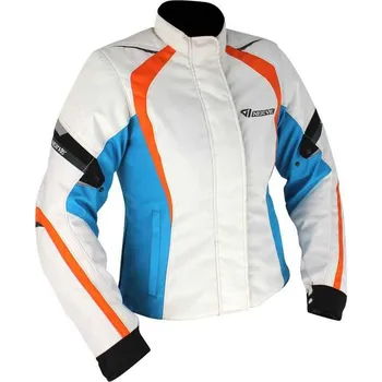 Dámská cargo bunda Nerve Artemis modrobílá dámská cestovní bunda na motorku, velikost 42