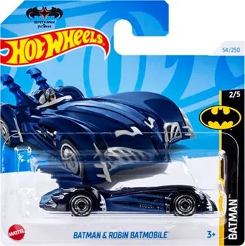 auto na autodráhu Hot Wheels Batman and Robin Batmobile modrý