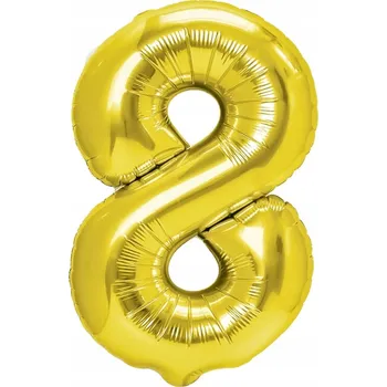 Balónek Fóliový balónek číslice 8 zlatý 40cm 1 ks