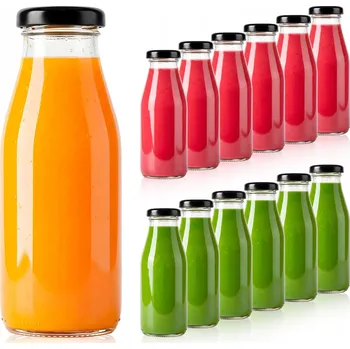 Láhev 20x LÁHVE NA DŽUS SMOOTHIE MLÉKO 200 ml SKLENĚNÉ LÁHVE SE ŠROUBOVACÍM UZÁVĚREM