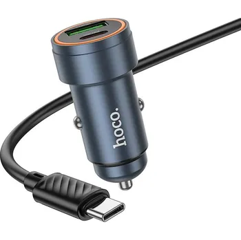 Hoco Z57A nabíječka do auta USB-C + USB-A / PD, QC 3.0, FCP, AFC, 30W / kabel USB-C/USB-C