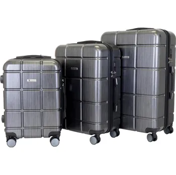 Sada cestovních kufrů T-class® 2222 Waterproof, M, L, XL, TSA zámek (šedá) 40l, 60l, 99l