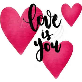 Textilní nažehlovací páska Dante Nažehlovačka Love is you - 6 x 4 cm