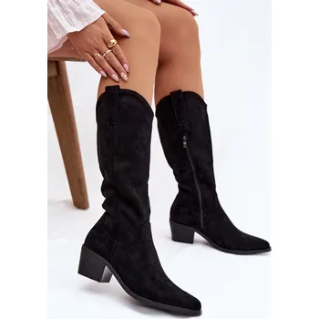 Dámské kozačky Boto Kozačky Kovbojky Dámské Jazelle Barva: Černá, Velikost: 37