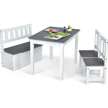 Sedací souprava 4dílná dětská sedací souprava HY10266GR, 70 x 48 x 50 cm - A COSTWAY