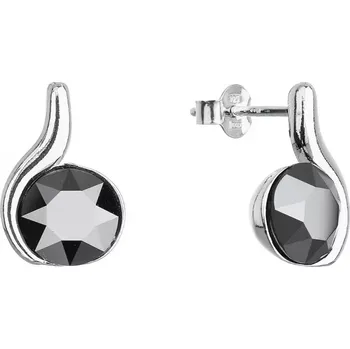 Náušnice Stříbrné náušnice pecky se Swarovski krystaly černé 31313.5 hematite