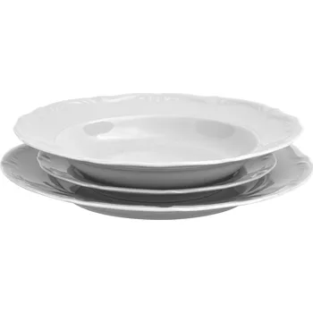Talíř Jídelní servis Chodzież Maria Teresa, bílá, 18 ks