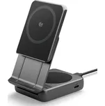 SPIGEN ESSENTIAL EF302MOQ Qi2.2 2IN1 MAGNETIC MAGSAFE WIRELESS CHARGER BLACK