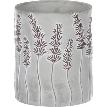 Váza Váza betonová - motiv levandule, šedá Barva: šedá