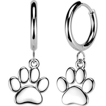 Náušnice Steel Edge Náušnice z chirurgické oceli psí tlapky SESE5161 Barva: Steel