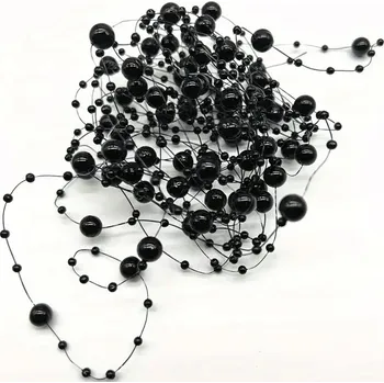 Černá girlanda perličky 5m dekorace Glamour z perel