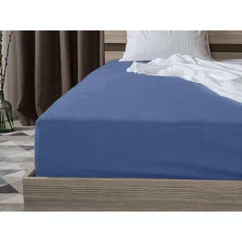 Prostěradlo Jersey prostěradlo s lycrou modré 180 x 200 cm