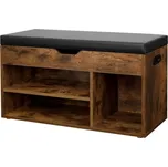 Botník s lavicí hnědý 80×30×44 cm